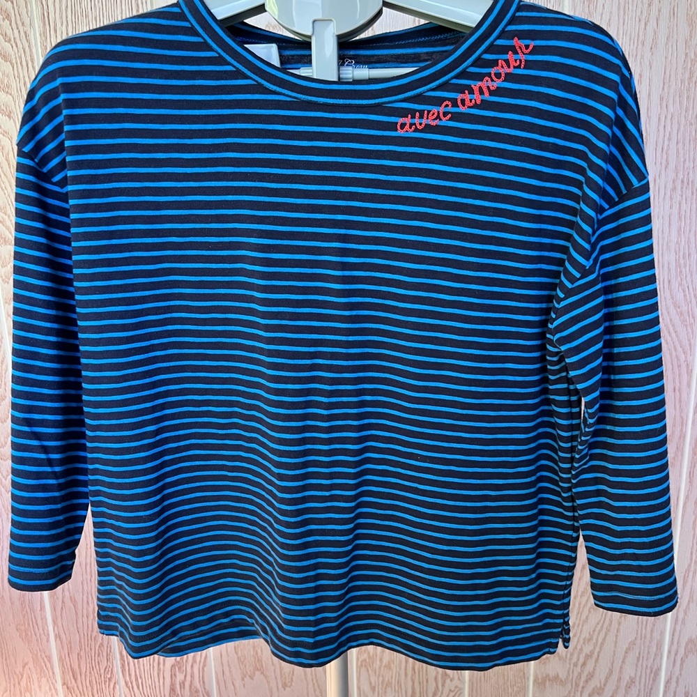 J. Crew women’s Long Sleeve Tee in Blue Stripes